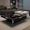 Mesa de café minimalista de piedra estilo italiano, Muebles modernos de lujo ligero para sala de estar, Sofá Lawrence de combinación cuadrada para apartamentos pequeños de alta gama