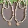 Novo europeu e americano liga amor crianças colar pérola colar pulseira amor estrelas contas coloridas joias conjunto