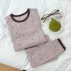10A Antibacteriano Atualizado Outono e Inverno Infantil Algodão Puro Sem Costura Roupa de Casa Roupa Íntima Bebê Pijama de Lã Stretch