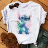 Lazada Lilo &amp; Camiseta de Manga Corta con Cuello Redondo de Mujer Stitch Stitch Venta Rápida Transfronteriza