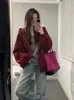 Sudadera Retro Americana High Street para Mujer Primavera Otoño Oversize Color Sólido Delgada con Capucha Estilo Perezoso Cárdigan