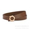 Cinturón de mujer con hebilla dorada de flor, cinturón de moda de piel de vaca, cinturón elegante de estilo nacional para mujer con cinturón para vestido, venta al por mayor de fábrica