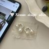 Estilo coreano Ins Style Blogger Ear Jewelry 925 Prata Esterlina Frente e Verso Tamanho Pérola Brincos Simples Elegante Mulheres