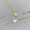 Nueva pulsera de mini mariposa de fritilaria blanca para mujer, turquesa, de alta gama, de oro rosa, cadena de clavícula combinable.