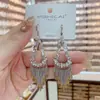 Pendientes de Gancho con Borla de Circonita Estilo Étnico Bohemio, de Alta Gama, Versátiles para el Día a Día, Pendientes Populares Retro
