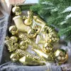 Bolas de Natal Bolas Plásticas Acessórios de Decoração para Árvore de Natal Caixas com Grade de Nove Quadrados 6 Bolas Pintadas Conjunto de Bolas de Formato Especial
