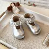 Zapatos Pequeños de Piel para Niñas Primavera 2026 Zapatos Mary Jane de Princesa Francesa para Bebé Zapatos de Suela Baja con Velcro para Niñas
