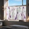 Cortina de Café Popular Transfronteriza de Amazon Estampado Lavanda Ins Style Cortina de Partición para Cocina Baño Cortina de Puerta
