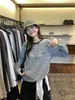 Camiseta longa listrada casual de caimento solto estilo coreano da MISS Misi com bordado de pera para mulheres, top de outono
