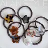 Novo Scrunchie Simples de Flor de Acetato, Cordão de Cabelo Estrela Fresca para Mulheres, Elástico de Cabelo, Elástico de Borracha Simples de Alta Elasticidade