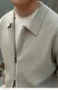 Cárdigan con Cremallera y Cuello Texturizado Elegante Estilo Old Money para Hombre, Suéter Jacket Cálido y Amigable con la Piel Casual para Otoño e Invierno