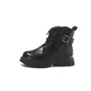 Nuevos estilos de otoño e invierno de botas Martin para niños: botines individuales para niñas de estilo británico, forrados de forro polar; botines para niñas pequeñas; y cálidas botas de algodón para niños