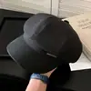 Boina octogonal de estilo retro británico con banda de cuero a rayas para mujer, hace que la cara parezca más pequeña, adecuada para caras cuadradas y redondas, circunferencia de cabeza grande, sombrero de artista