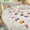 2026 Novo Estilo Toalha de Algodão Lavado Bordado Conjunto de Quatro Peças Flor Canção de Amor