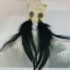 Pendientes Bohemios Europeos y Americanos Transfronterizos de Plumas Diseño de Nicho Retro Exagerados de Gama Alta Estilo Étnico Otoño e Invierno
