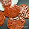 Jadeíta Color Jade Rojo Calado Ruyi Candado Dorado Colgante Wholesale Joyería de Jade Accesorios para Colgantes DIY Colgante de Jade Wholesale