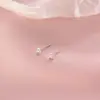 Pendientes de Estrella de Cuatro Puntas de Plata S999 para Mujer Pendientes con Sentido de Diseño de Nicho Pendientes Pequeños de Estrella Joyería de Clavo de Oreja de Plata de Ley