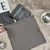 Camisola de Belleza de Seda de Hielo con Copa Fija para Verano para Mujer con Almohadilla en el Pecho, Camiseta Interior Base sin Costuras Antiexposición de una Pieza