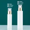 Frasco de Loção de Vidro Preto Fosco Tipo Pump, Frasco Dispensador Cosmético Vazio, Frasco de Vidro para Essência Selado Branco Fosco à Prova de Luz