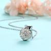 Joias Elaine Pingente Bola de Cristal com Diamantes Totais S925 Prata Esterlina Versão Coreana de Zircônia Colar de Personalidade Explosões Populares na Rede Ins