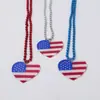 Colar de Contas Plásticas Dia Nacional Americano Colar de Festa