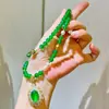 Colar com Pingente de Corrente para Suéter de Calcedônia Verde Natural de Alta Qualidade, Transparente como Gelo, Alta Definição, Calcedônia Branca