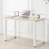 Mesa de escritório em aglomerado de madeira maciça, design simples, paredes de tubo espessadas, boa estabilidade, mesa para computador de mesa, mesa de escritório para treinamento e conferência