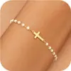 Pulsera con Colgante de Cruz de Comercio Exterior Estilo Simple Nuevo Moda Versátil para el Trabajo Cadena de Muñeca en Capas Para Mujer
