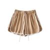 Pantalones Cortos de Color Contrastante Europeos y Americanos Colgantes con Cintura Elástica Moda Femenina Nuevo Cordón Casual Pantalones Cortos Calientes Moda Corto Moderno