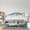 Artesanías de Silueta de Coche Deportivo de Metal Hierro Negro Transfronterizas Decoración de Pared de Garaje Arte Decoración de Interiores Hogar Adornos Colgantes