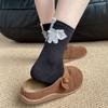 Calcetines Originales de Gato Huevo de Dibujos Animados Originales para Mujer, Calcetines de Media Pantorrilla de Moda, Calcetines de Algodón para Primavera y Otoño, Calcetines Largos de Animales Lindos para Mujer