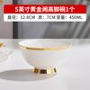 Tazón de porcelana fina con borde dorado pintado a mano, tazón de cáliz de 4.5 pulgadas, tazón para arroz antiquemaduras, tazón mediano de 6 pulgadas para hotel restaurante, tazón para fideos