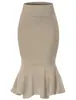 Falda de Cola de Pez Estilo Europeo y Americano Ajustada a la Cadera, Elegante Falda de Cintura Alta Ajustada, Falda Negra Casual para el Trabajo, Falda de Moda para Mujer