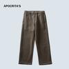 Pantalones de Lana para Hombre APO Ropa de Hombre Otoño e Invierno Gruesos Sentido Avanzado Sueltos Rectos Pantalones Casuales de Negocios Pantalones