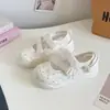 Zapatos de Algodón Transpirables Estilo Coreano con Cierre Mágico Estampado de Vaca para Mujer 2026 Nuevos Zapatos Blancos de Verano B2711