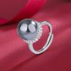 [Fábrica] Ajuste de Apertura de 14 mm Mano Rápida Rosa Púrpura Amarillo Platino Anillo de Cuentas Anillo de Perla de Imitación de Zircón Femenino