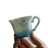 Taza de Degustación de Té Azul Degradado Pintada a Mano con Patrón de Loto y Asa, Taza Maestra de Cerámica Arita de Jingdezhen, Alto Valor Estético