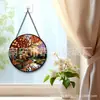 Adorno Colgante de Vidrio Colorido con Arroyo de Bosque Otoñal Transfronterizo, Decoración de Vidrio para el Hogar, Decoración de Ventana, Atrapasoles para el Jardín
