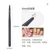 Caneta de Linha para Manicure Preta Conjunto de 6 Peças Haste de Caneta de Madeira Maciça Caneta de Linha Tubo de Alumínio Fino Gancho Fino Caneta de Manicure
