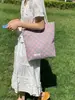 Bolso de Hombro Double-Sided Nuevo Retro de Lunares de Verano Transfronterizo, Bolso de Tela Versátil de Estilo Perezoso de Nicho, Bolso Tote para Mujer