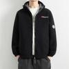 Chaqueta de Polar para Hombre Otoño e Invierno Chaqueta Corta de Polar para Exteriores Chaqueta con Capucha Gruesa de Polar Forrada para Pareja Moda Casual