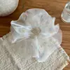 Scrunchie de Renda com Bolinhas Estilo Coreano, Elástico de Cabelo de Organza Transparente, Alta Elasticidade, Acessório de Cabelo Premium Doce e de Conto de Fadas