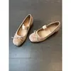 Primer Encuentro Temporada Retro Punta Cuadrada Correa Elástica Moño Zapatos Planos Ballet Mary Jane
