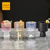 Copo de Cocktail de Vidro Espesso Simples Design de Pé Curto de Alta Qualidade Copo de Vinho KTV Vidro de Cerveja Preto Deslumbrante Copo de Whisky