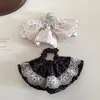 Saia Retro Francesa de Bolinhas Renda Barra Elástico de Cabelo Intestino Grosso Temperamento Elegante Penteado de Rabo de Cavalo Baixo Elástico de Cabelo Acessórios de Cabelo