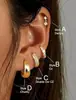 Comercio Exterior Moda Europea y Americana Pendientes de Circonita Pendientes Chapados en Oro de 18K Exquisitos Versátiles Pendientes Metálicos Pendientes para Mujer