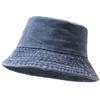 [Sombrero de Pescador Lavado Personalizado] Primavera y Otoño Protección Solar Denim Sombrero para el Sol Pareja Hombres y Mujeres Moda Sombrero de Cubeta de Plato Ligero