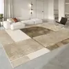 Alfombrilla Antideslizante de Lujo Estilo Crema para Sala de Estar, Alfombra Lavable para Dormitorio, Mesita de Noche, Mirador