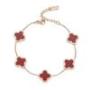 TikTok Pulsera Collar de Pulsera de Trébol de Cuatro Hojas de la Suerte de Fritillaria de Lujo Explosivo 18K Sentido Avanzado Simple Acero de Titanio Acero Inoxidable Cierre