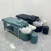 Lavabo Cerámico de Acero Inoxidable para Terapia Capilar, Lavado Estilo Tailandés, Circulación de Agua, Vaporización y Evaporación, Especializado para Salones de Belleza, Centros de Masaje y Peluquerías
